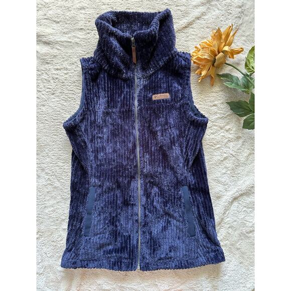 Columbia Fuzzy Cowl Neck Vest Size Small - Picture 1 of 8
